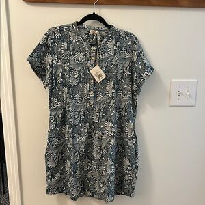 Faherty Blue and White Floral Dress